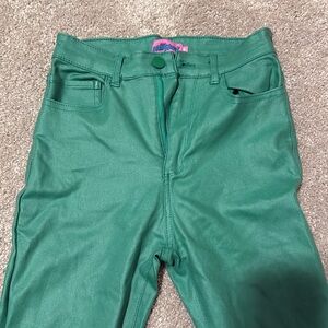 EDIKTED GREEN LEATHER PANTS